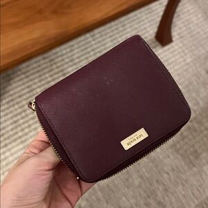 KATE SPADE RARE Laurel Way Darci Deep Plum Small Zip Around Wallet
